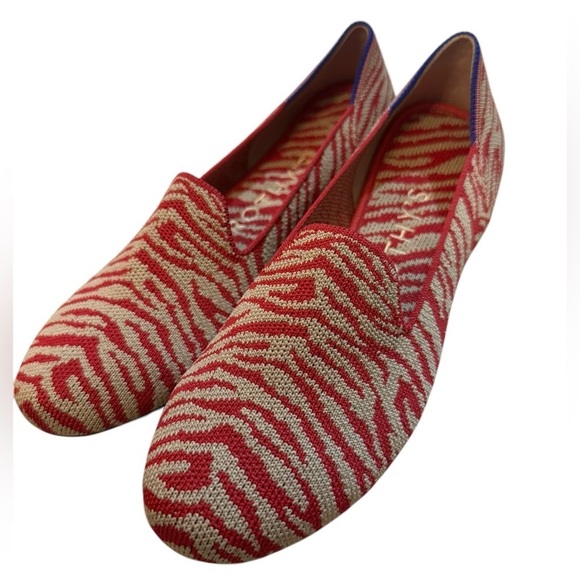 Rothy’s red zebra loafers size 6 in great condition - Picture 2 of 6